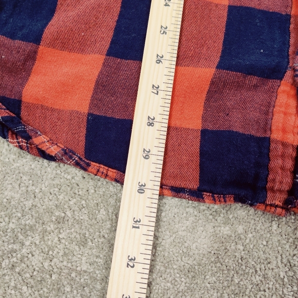 Lee Cooper Men's Plaid Button Down Two Sided Shirt in Orange Black Size Large - Picture 9 of 10